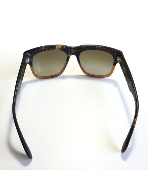 Lunettes de soleil PRADA façon écaille de tortue marron mat