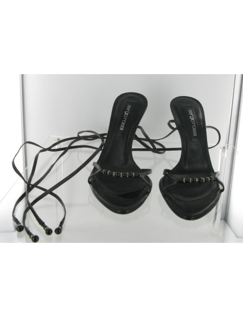 Mules cuir noir SERGIO ROSSI