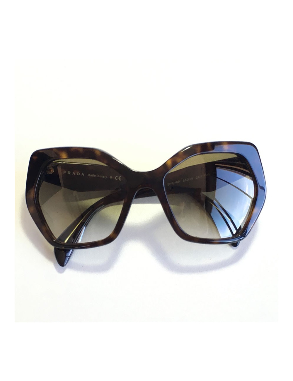 Lunettes de soleil PRADA façon écaille de tortue marron