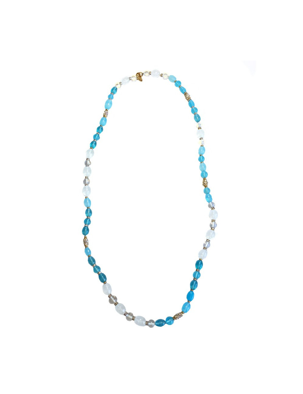 CHANEL vintage blue glass and rhinestone necklace