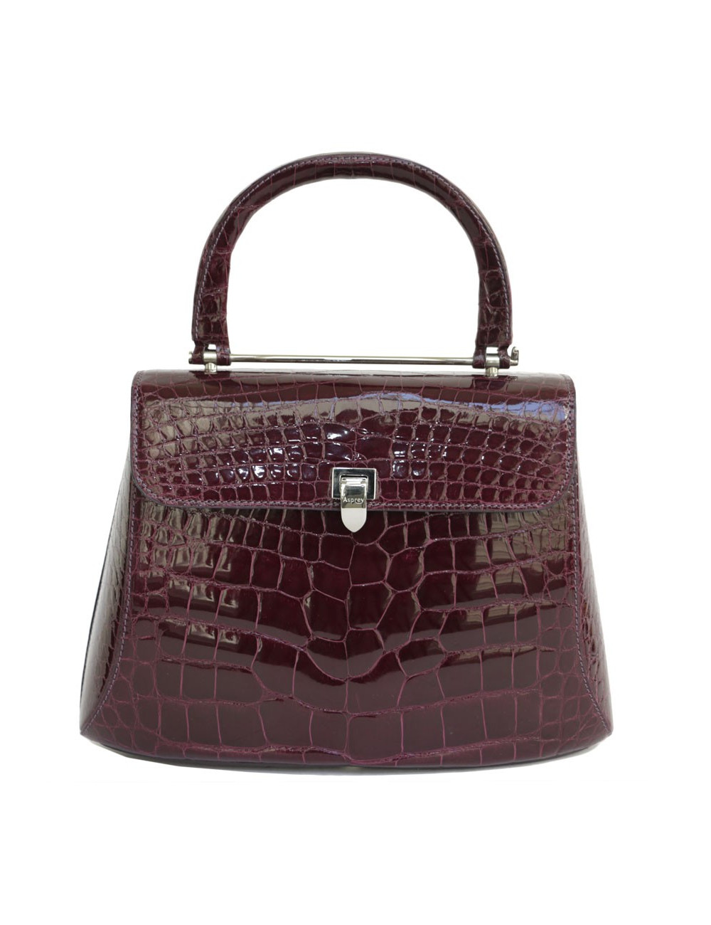 Sac ASPREY crocodile bordeaux