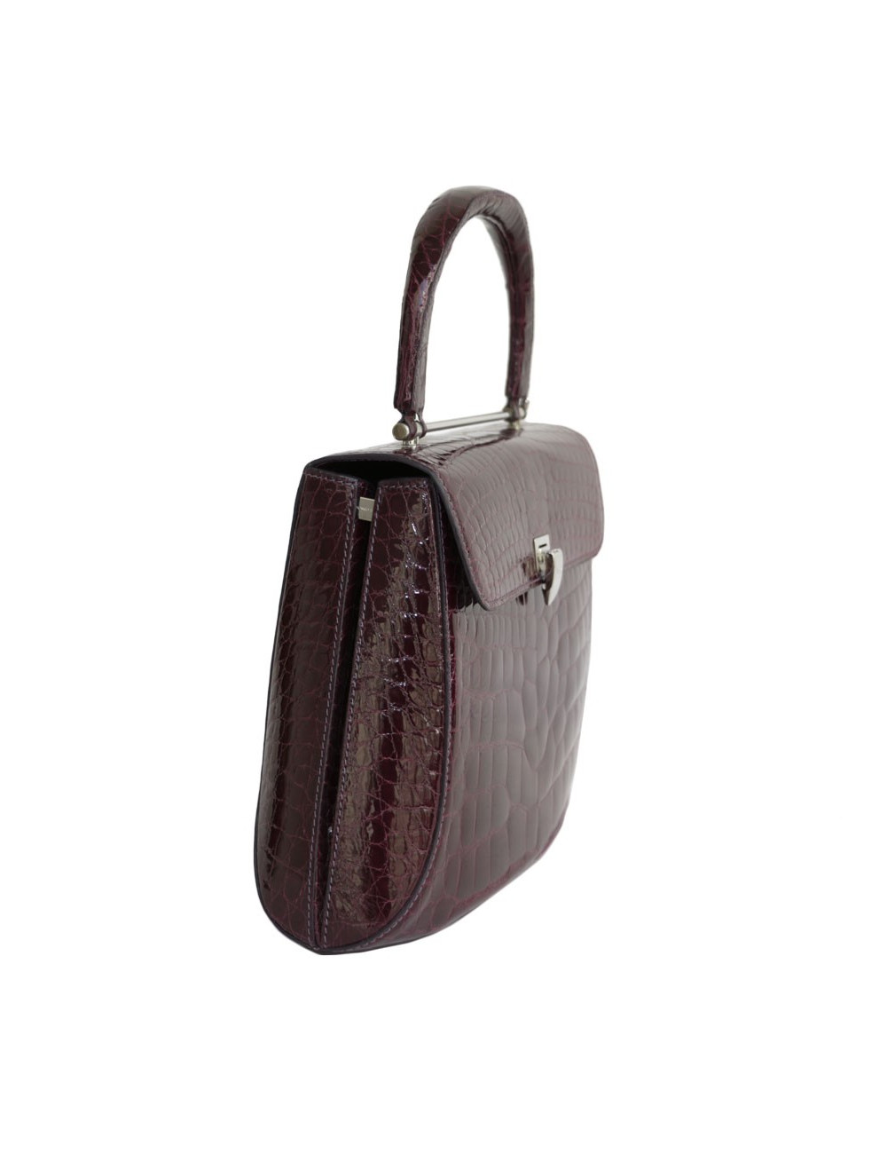 Sac ASPREY crocodile bordeaux