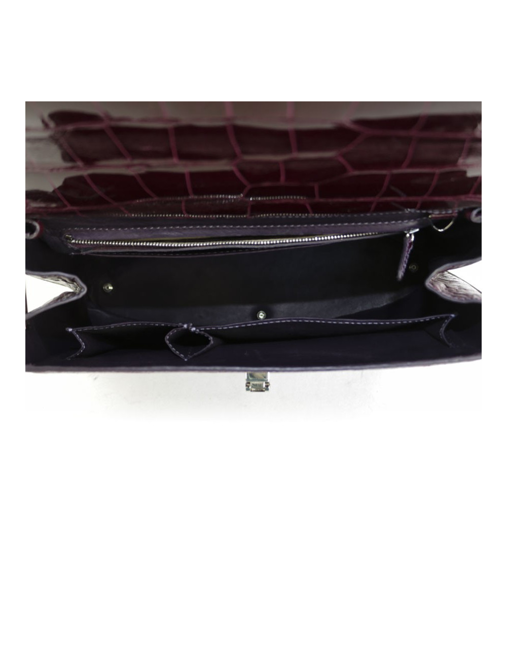 Sac ASPREY crocodile bordeaux