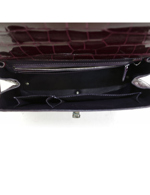 Sac ASPREY crocodile bordeaux