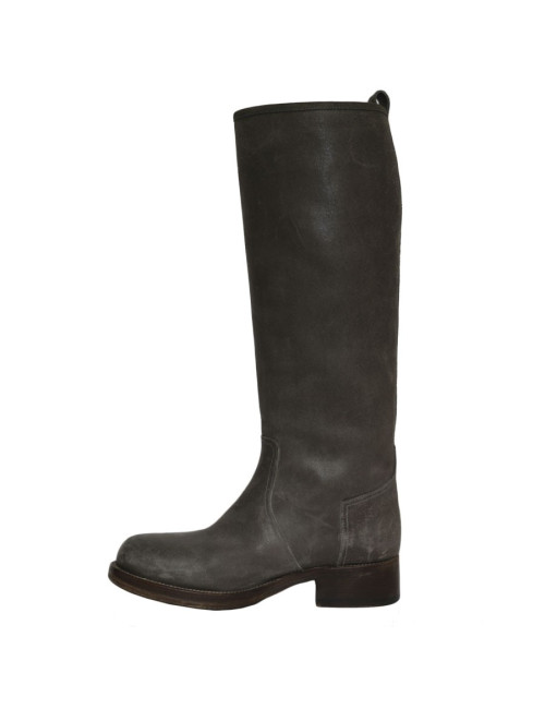 Bottes HERMES T 36 daim gris vieilli