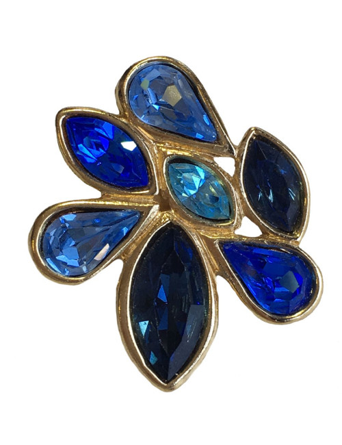Pin’s YVES SAINT LAURENT strass bleu