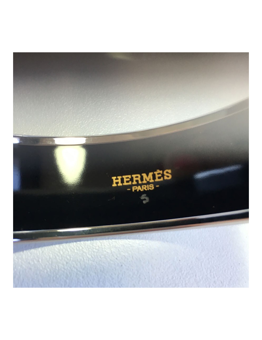 HERMES bracelet in black, yellow and grey enamel