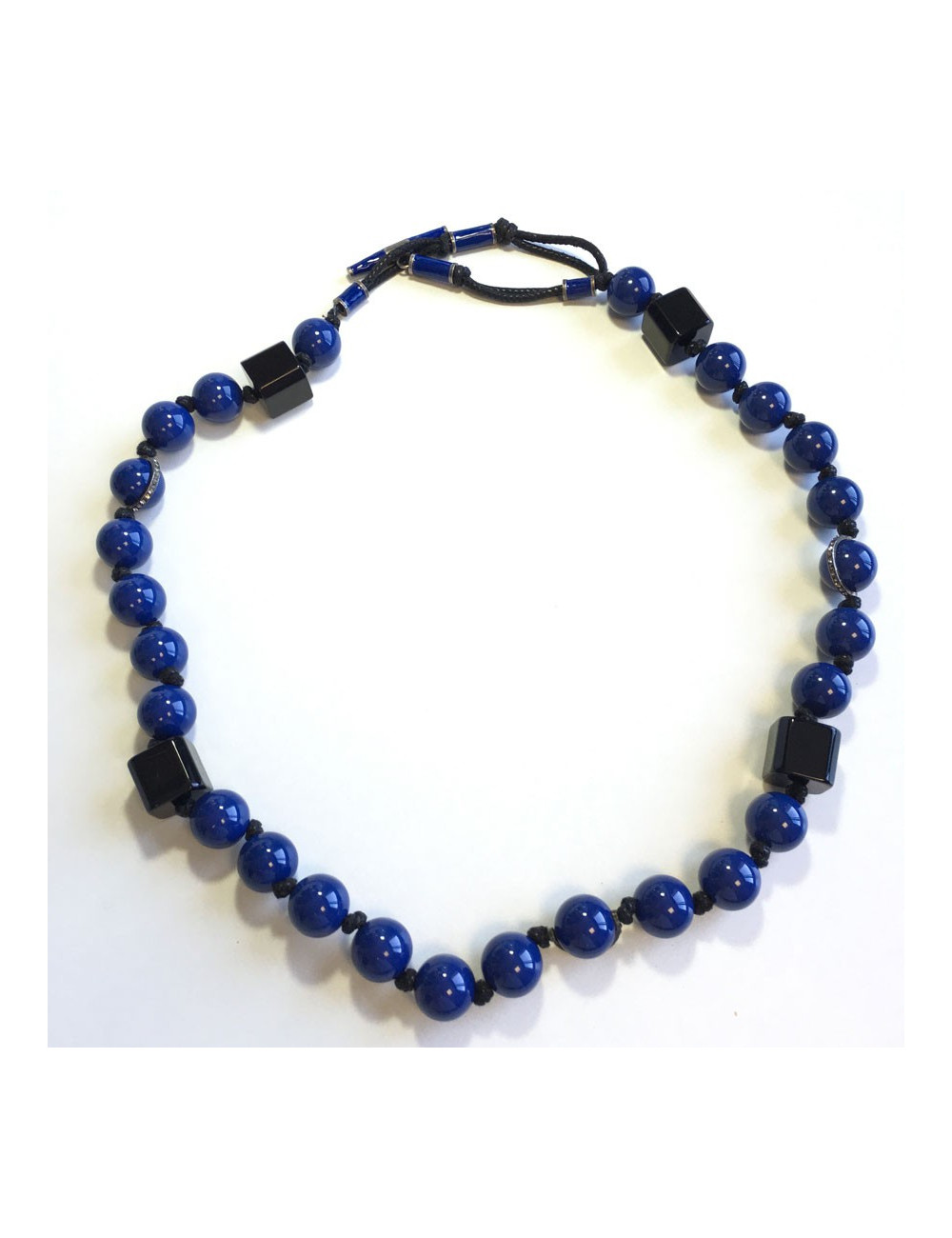 LANVIN blue beaded necklace