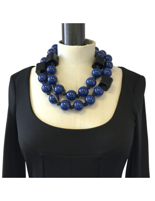 LANVIN blue beaded necklace