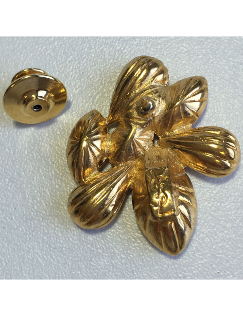 Pin’s YVES SAINT LAURENT strass rose et fuchsia