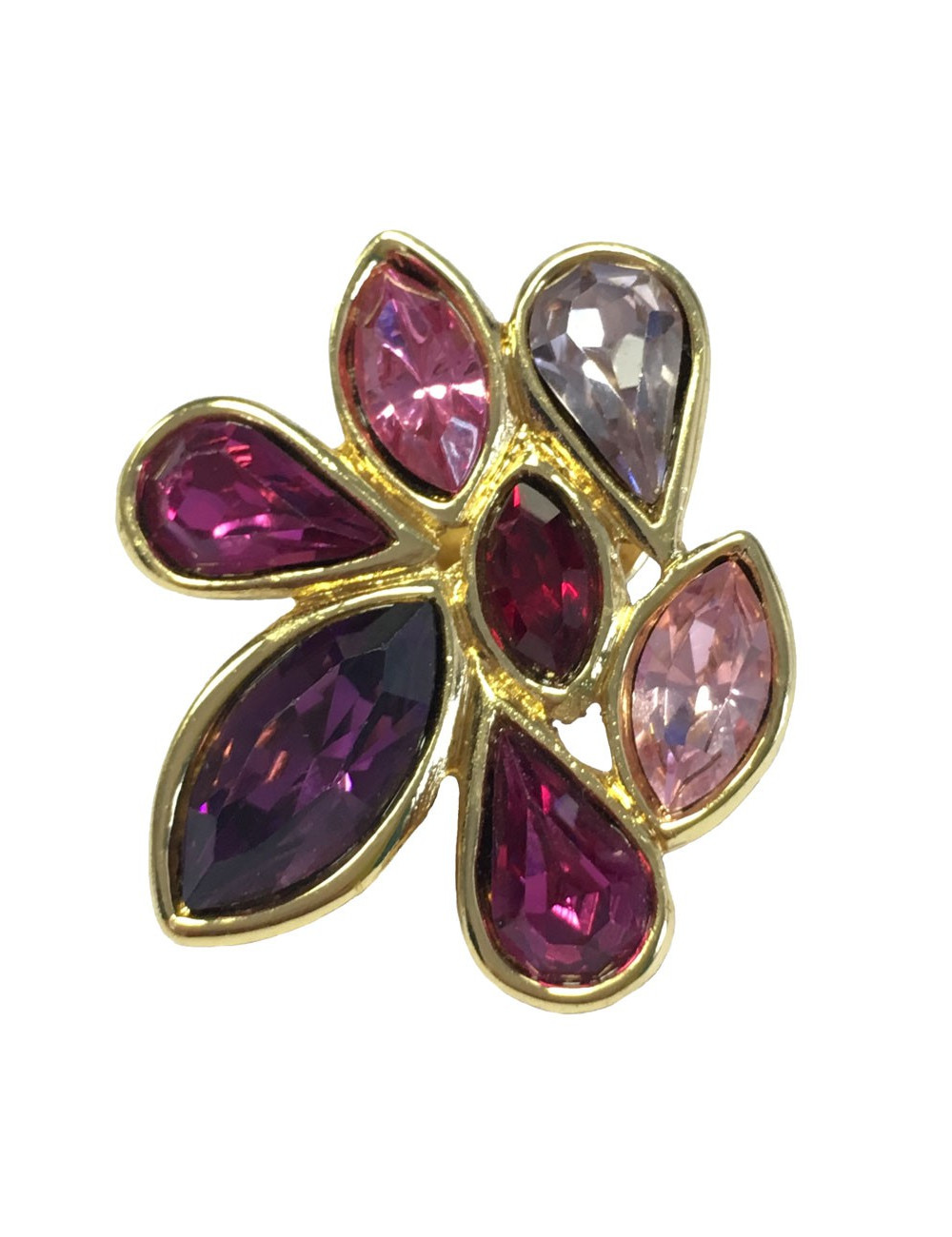 Pin’s YVES SAINT LAURENT strass rose et fuchsia