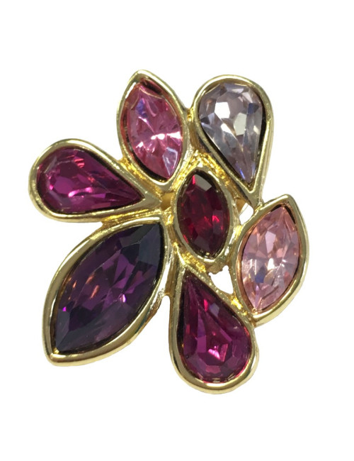 Pin’s YVES SAINT LAURENT strass rose et fuchsia