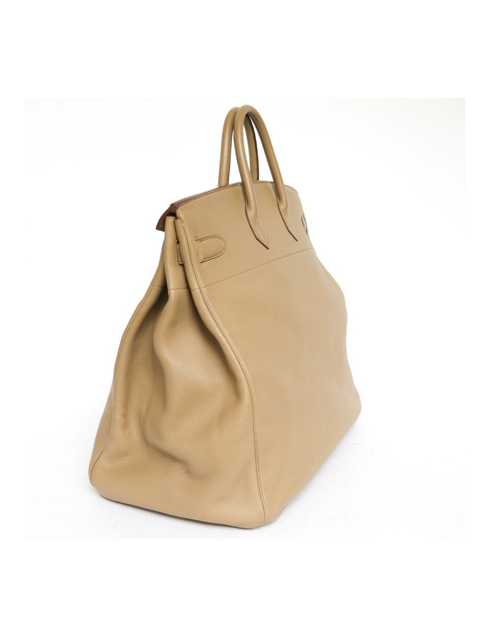 Top Backpack straps HERMES travel leather gold H