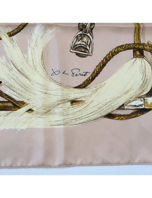 Hermès "about boots" in pale pink silk