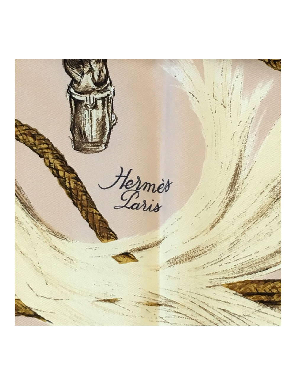 Hermès "about boots" in pale pink silk