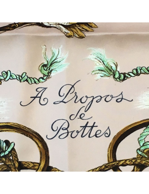 Hermès "about boots" in pale pink silk