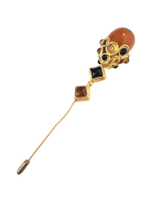 Epingle LOEWE dorée et en pâte de verre 