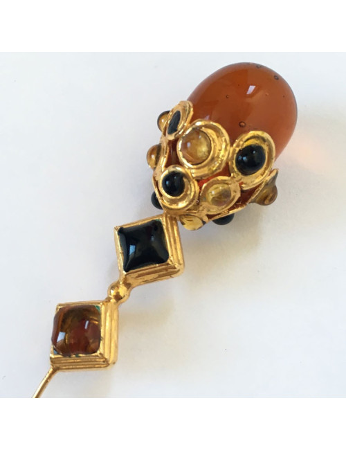 PIN LOEWE gold and glass vintage