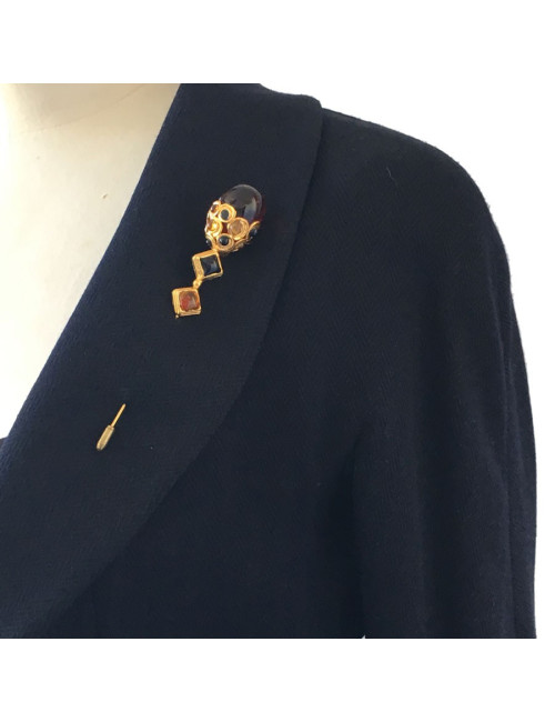 Epingle LOEWE dorée et en pâte de verre 