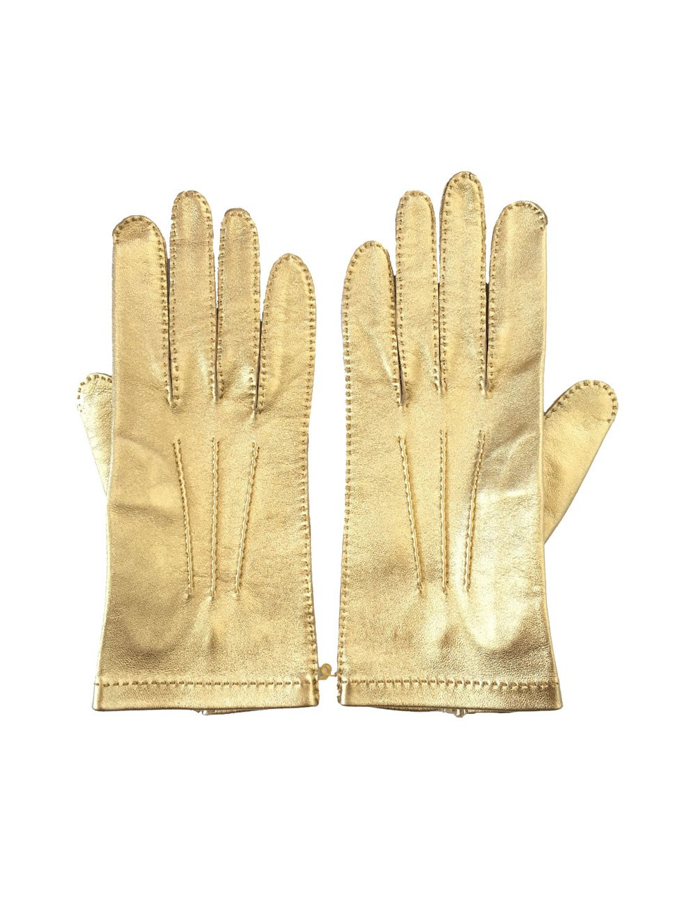 xxx Gants CHANEL cuir d'agneau dorés t 7.5