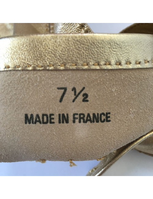 xxx Gants CHANEL cuir d'agneau dorés t 7.5