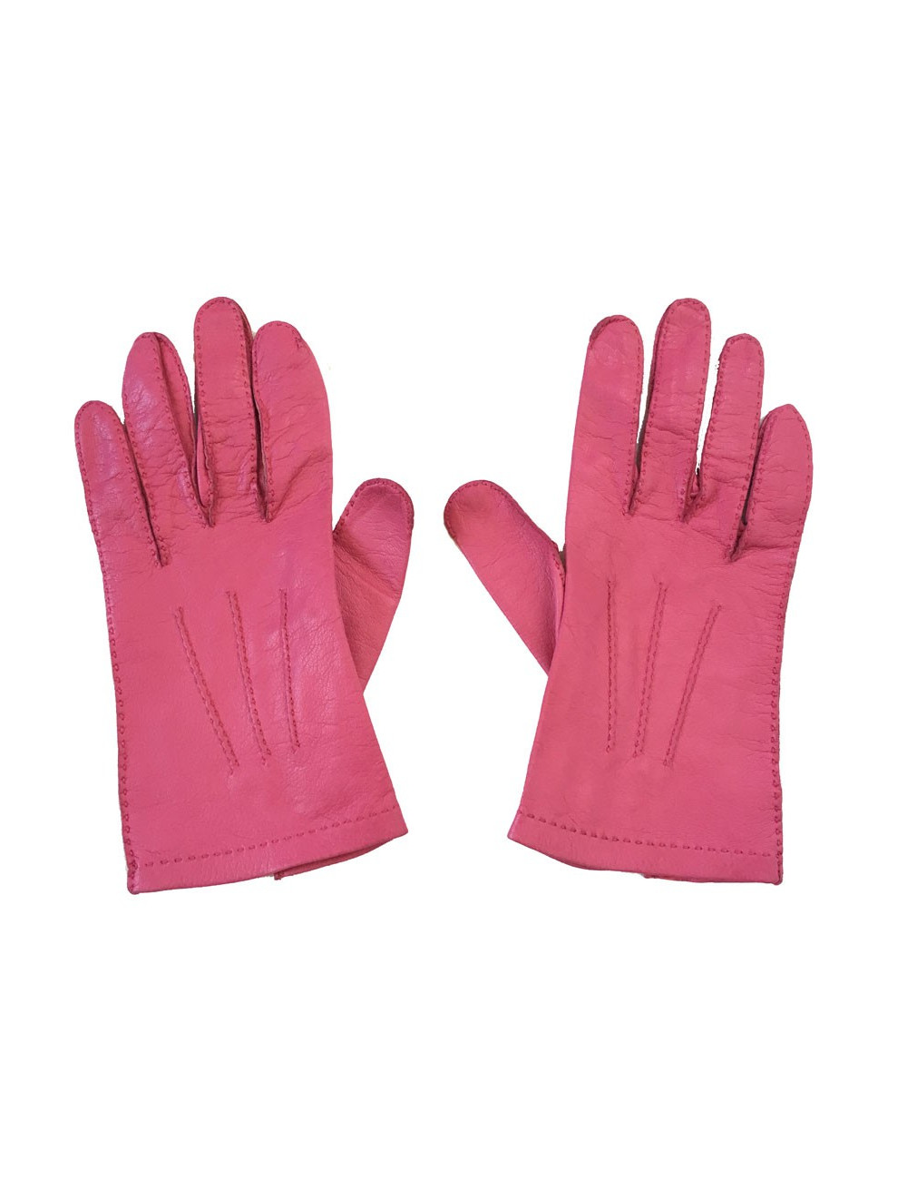 Gants CHANEL en cuir de chevreau rose t 7