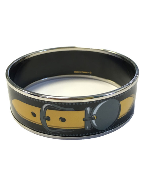 HERMES bracelet in black, yellow and grey enamel
