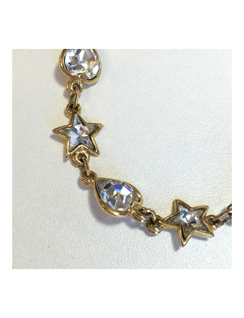 Bracelet YVES SAINT LAURENT strass et métal doré vintage