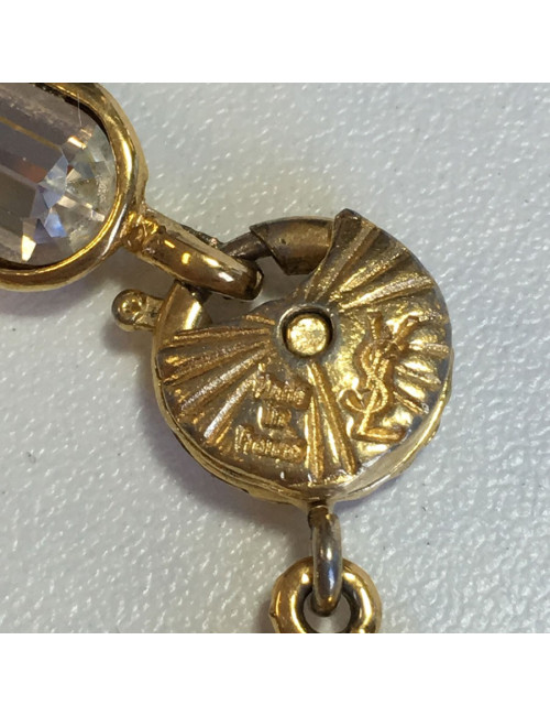 YVES SAINT LAURENT rhinestone and gold vintage metal bracelet