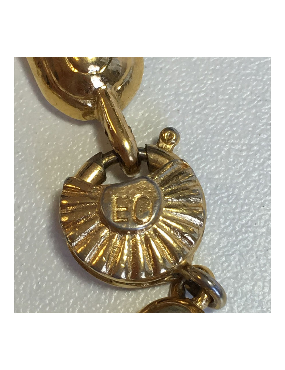 YVES SAINT LAURENT rhinestone and gold vintage metal bracelet