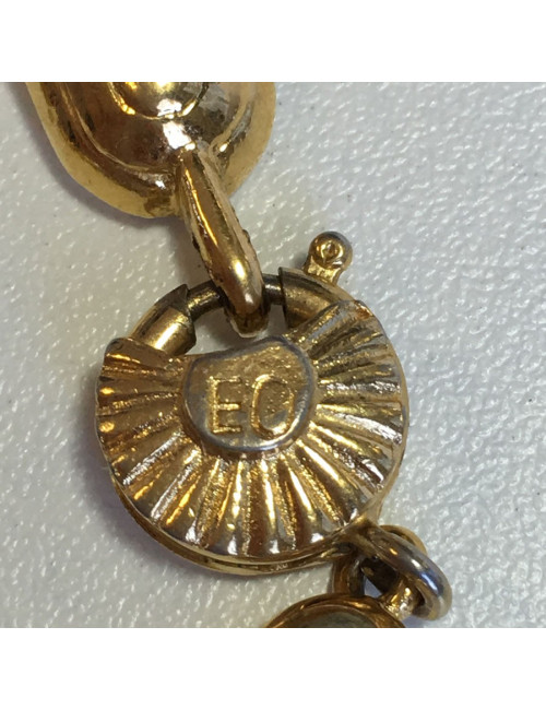 Bracelet YVES SAINT LAURENT strass et métal doré vintage