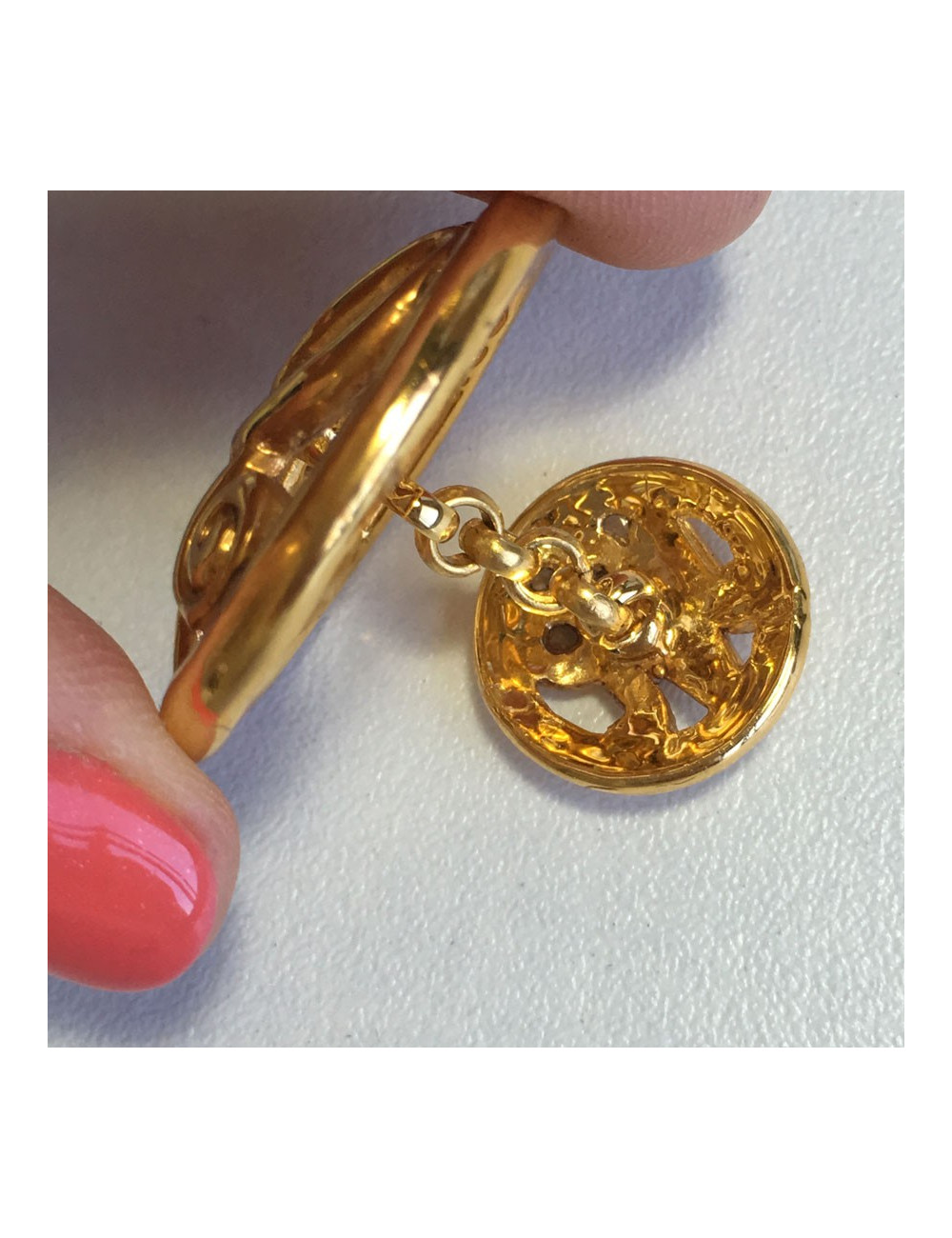 Boutons de manchette NINA RICCI en métal doré