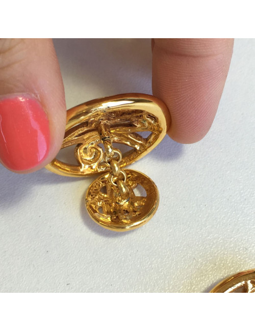 Boutons de manchette NINA RICCI en métal doré