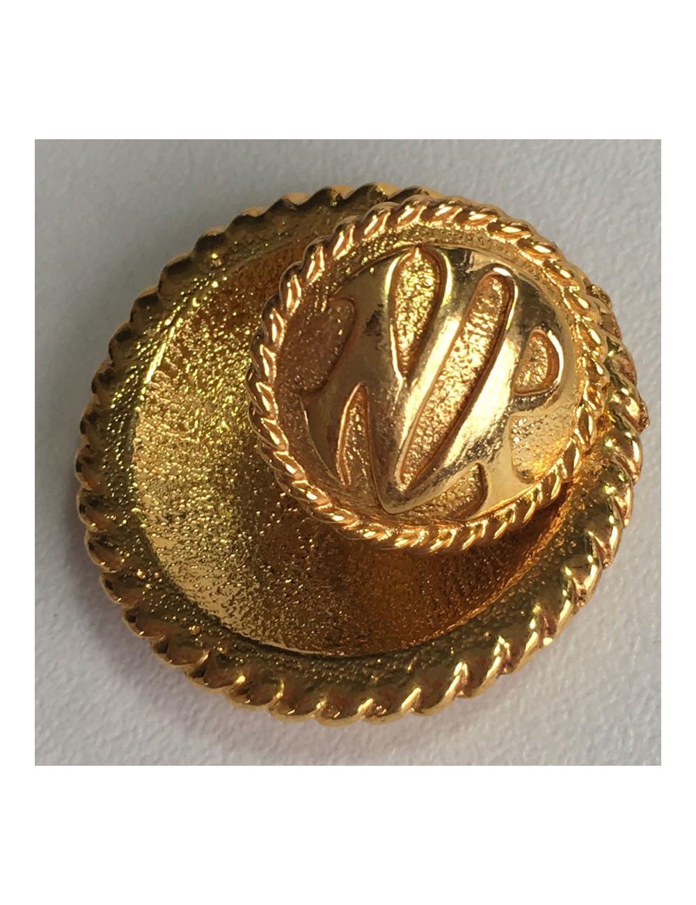 Boutons de manchette NINA RICCI ronds en métal doré