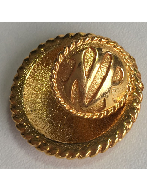 Boutons de manchette NINA RICCI ronds en métal doré