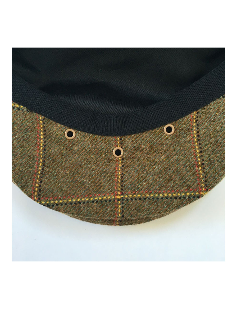 MOTSCH cap for HERMES "Edinburgh" collection in wool with khaki check pattern