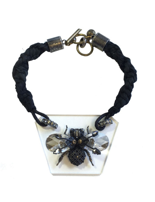 Collier LANVIN insecte en cristaux de swarovski et strass