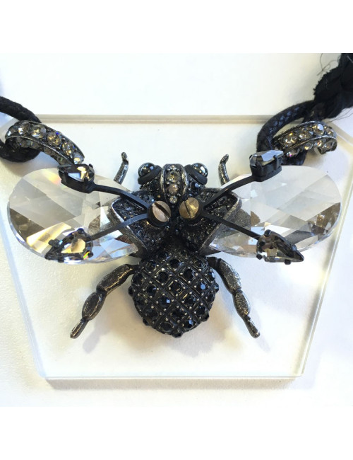 Collier LANVIN insecte en cristaux de swarovski et strass