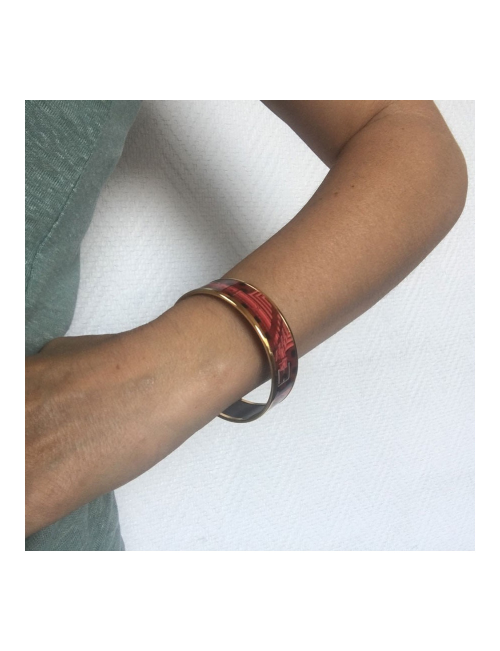 Bracelet HERMES en émail  PM