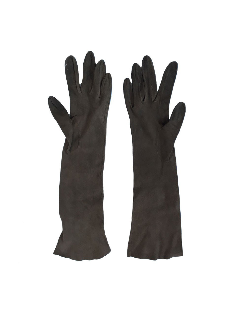 Gants mi-longs CHRISTIAN DIOR en suède marron