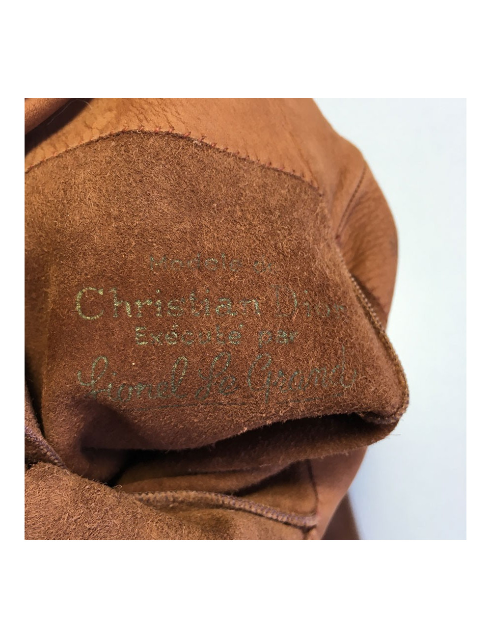Gants CHRISTIAN DIOR  en cuir marron vintage 