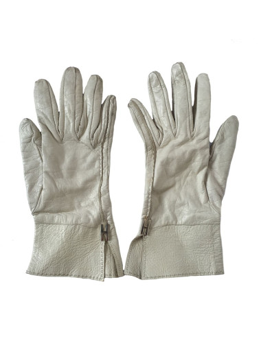 xxx Gants HERMES en cuir d'agneau crème taille 7