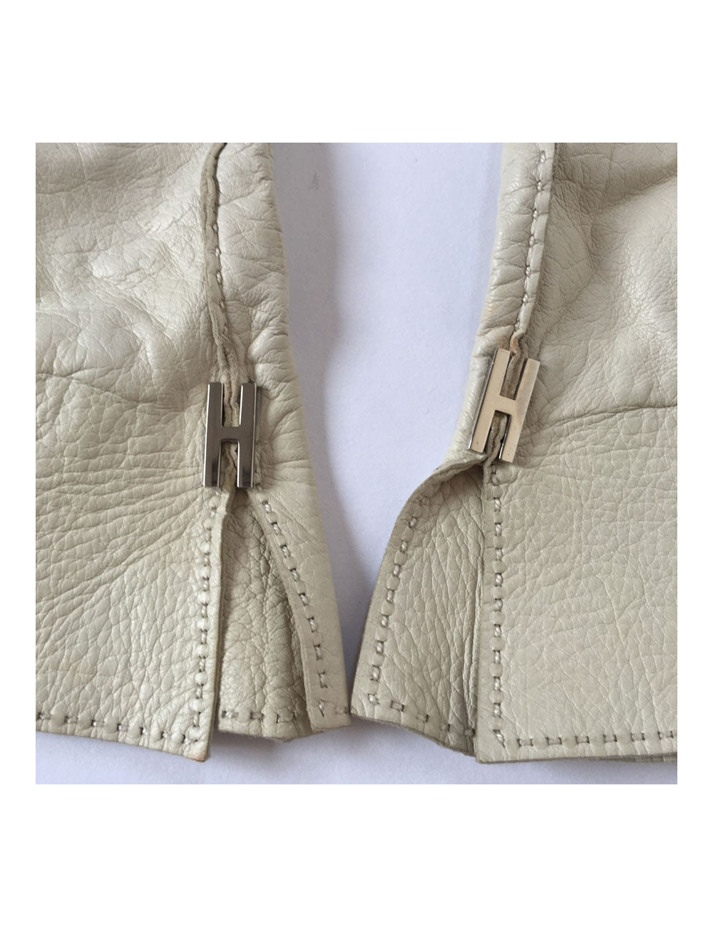 xxx Gants HERMES en cuir d'agneau crème taille 7