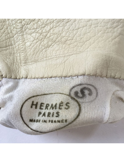 xxx Gants HERMES en cuir d'agneau crème taille 7
