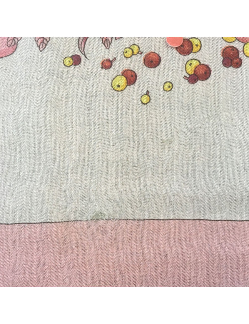 Châle "Pythagore" HERMES en cachemire et soie rose