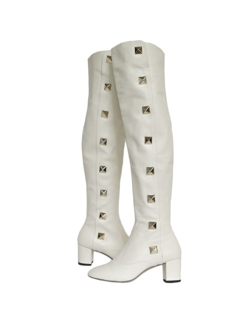Bottes VALENTINO cuir blanc T 38,5