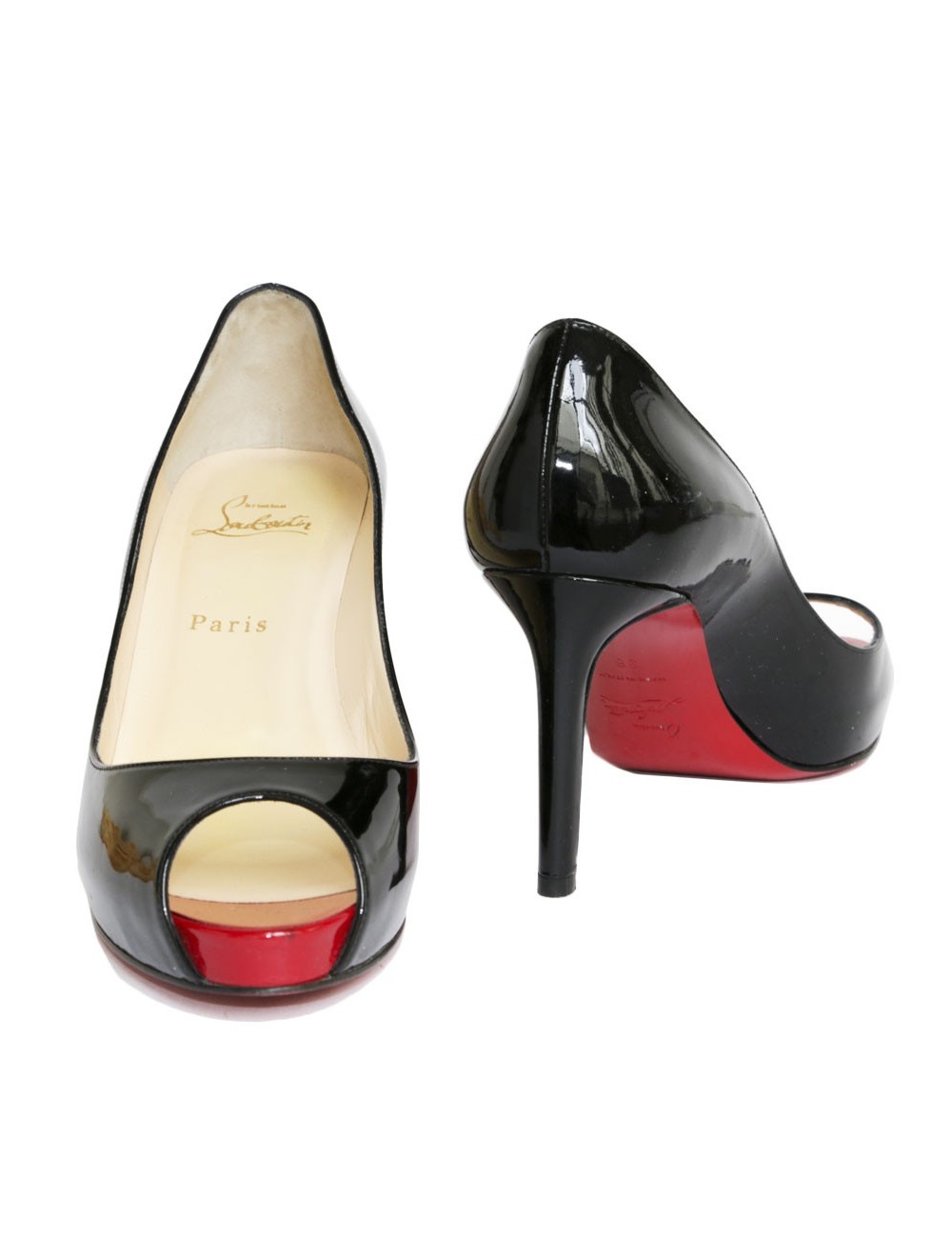 Escarpins CHRISTIAN LOUBOUTIN T38 cuir verni noir