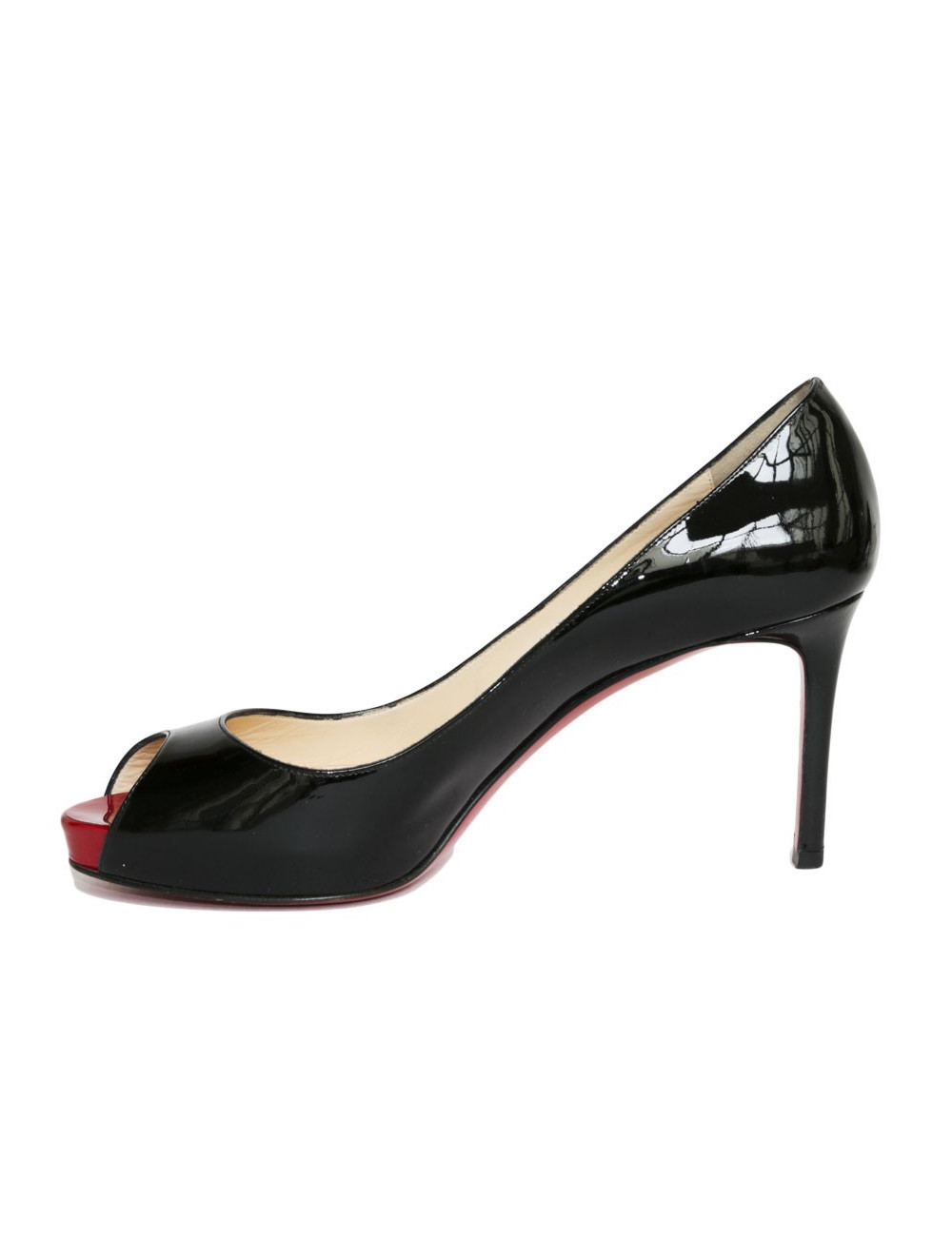 CHRISTIAN LOUBOUTIN T38 Black patent leather pumps