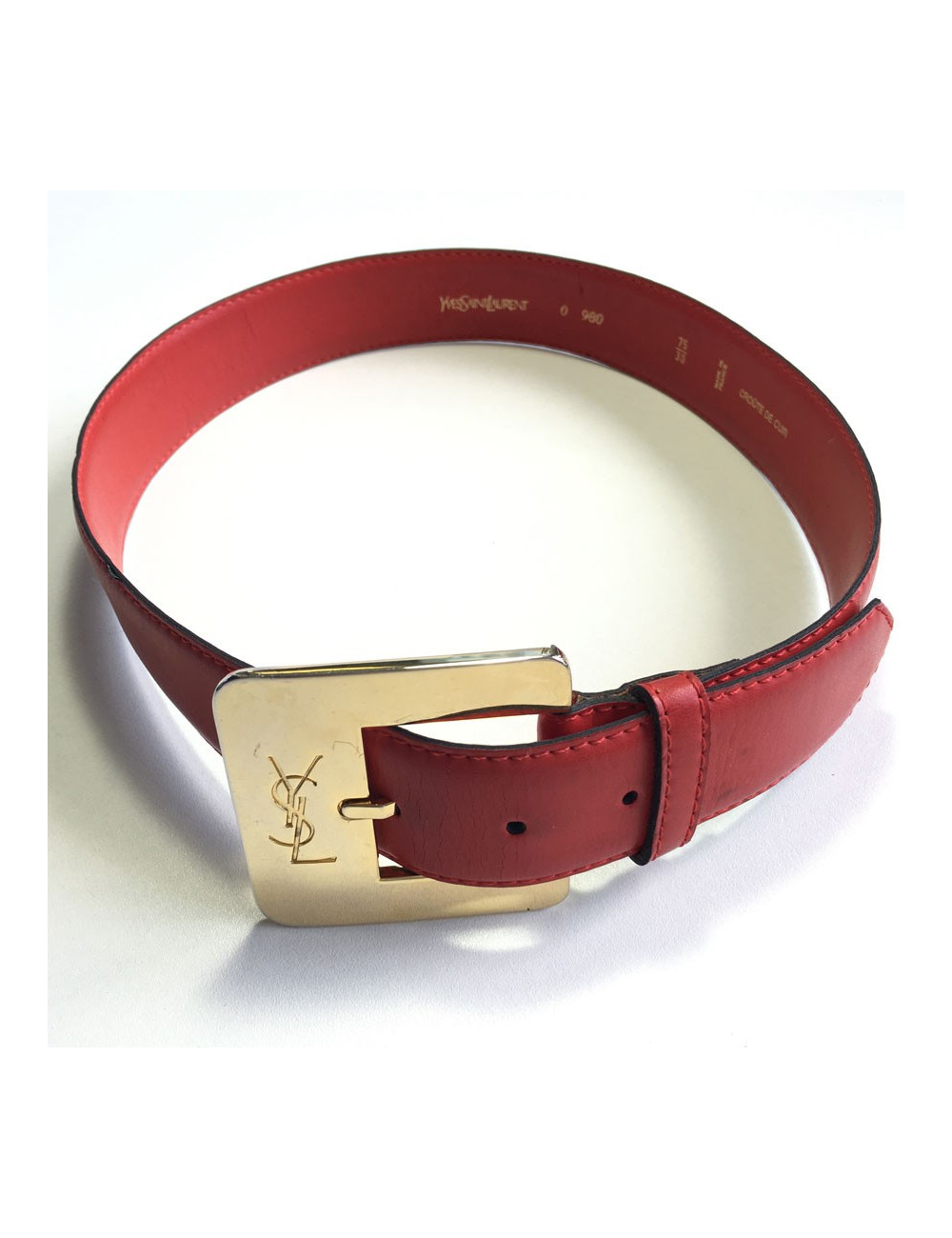 Ceinture YVES SAINT LAURENT cuir rouge