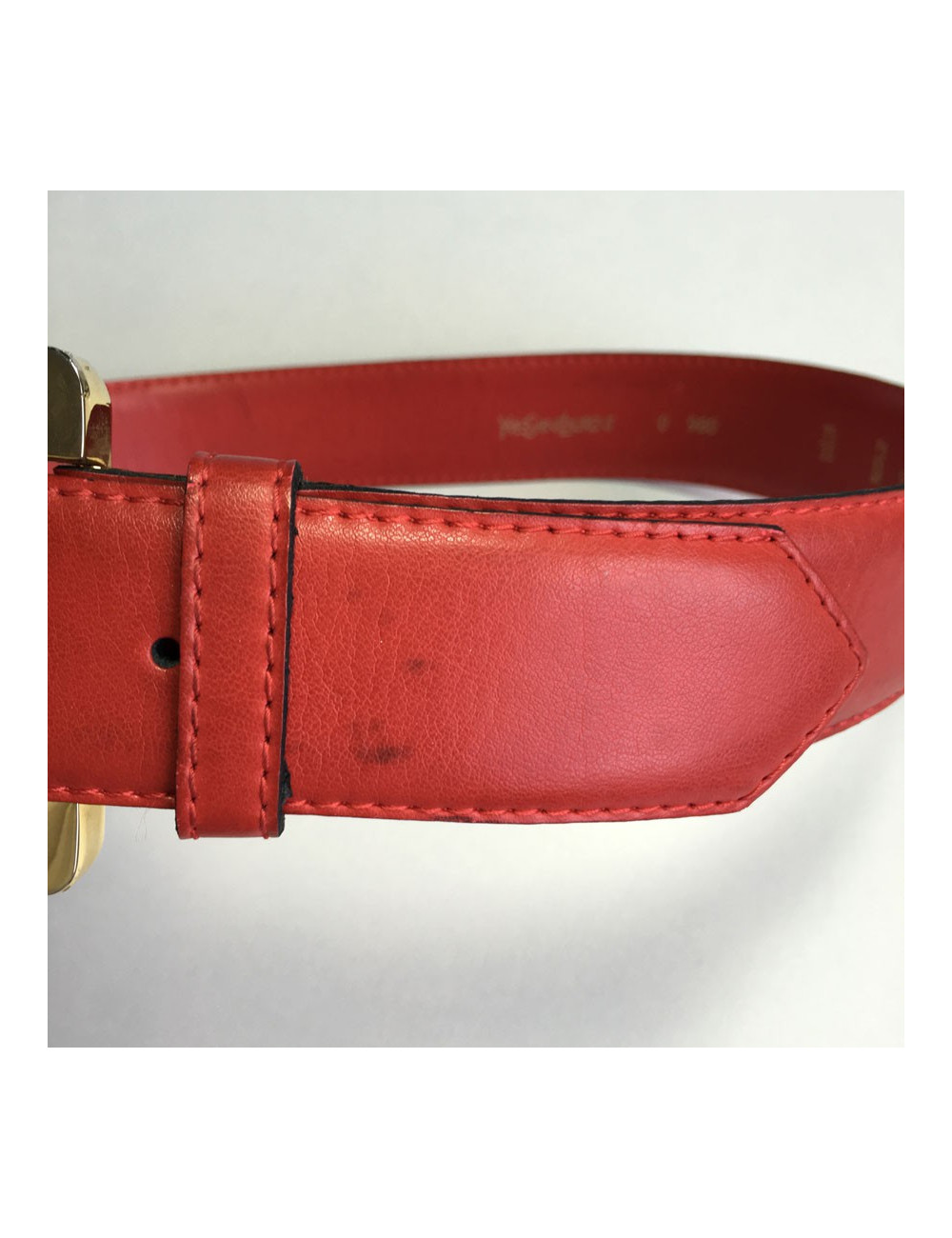Ceinture YVES SAINT LAURENT cuir rouge
